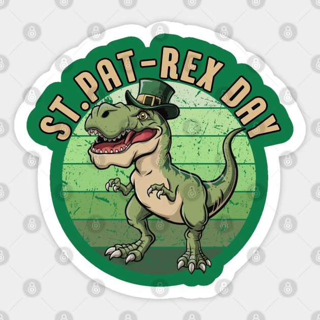 T rex Dinosaur St Pat-Rex Day Funny St Patricks Day Sticker by Illustradise